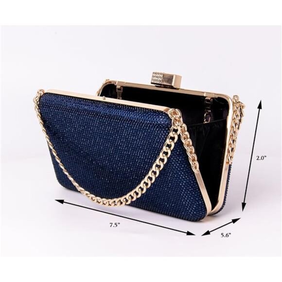 Women's Rhinestone Clutch Bags Sparkly Glitter Blue - Picture 3 of 6
